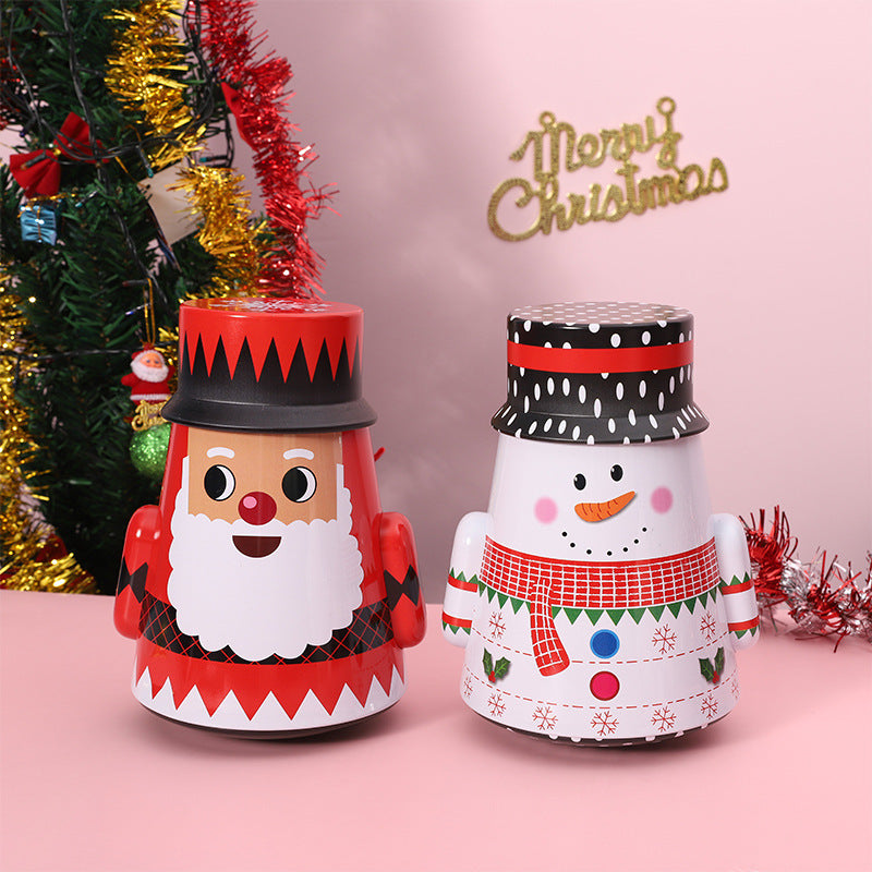 Wholesale Stainless Steel Shaped Santa Claus Candy Cookies and Dried Fruit Chocolate Boxes